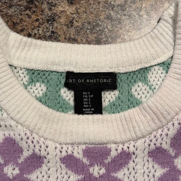 Art Of Rhetoric Sweater Vest Floral Preppy Grandpa Academia Y2K Hipster Small - Picture 2 of 5